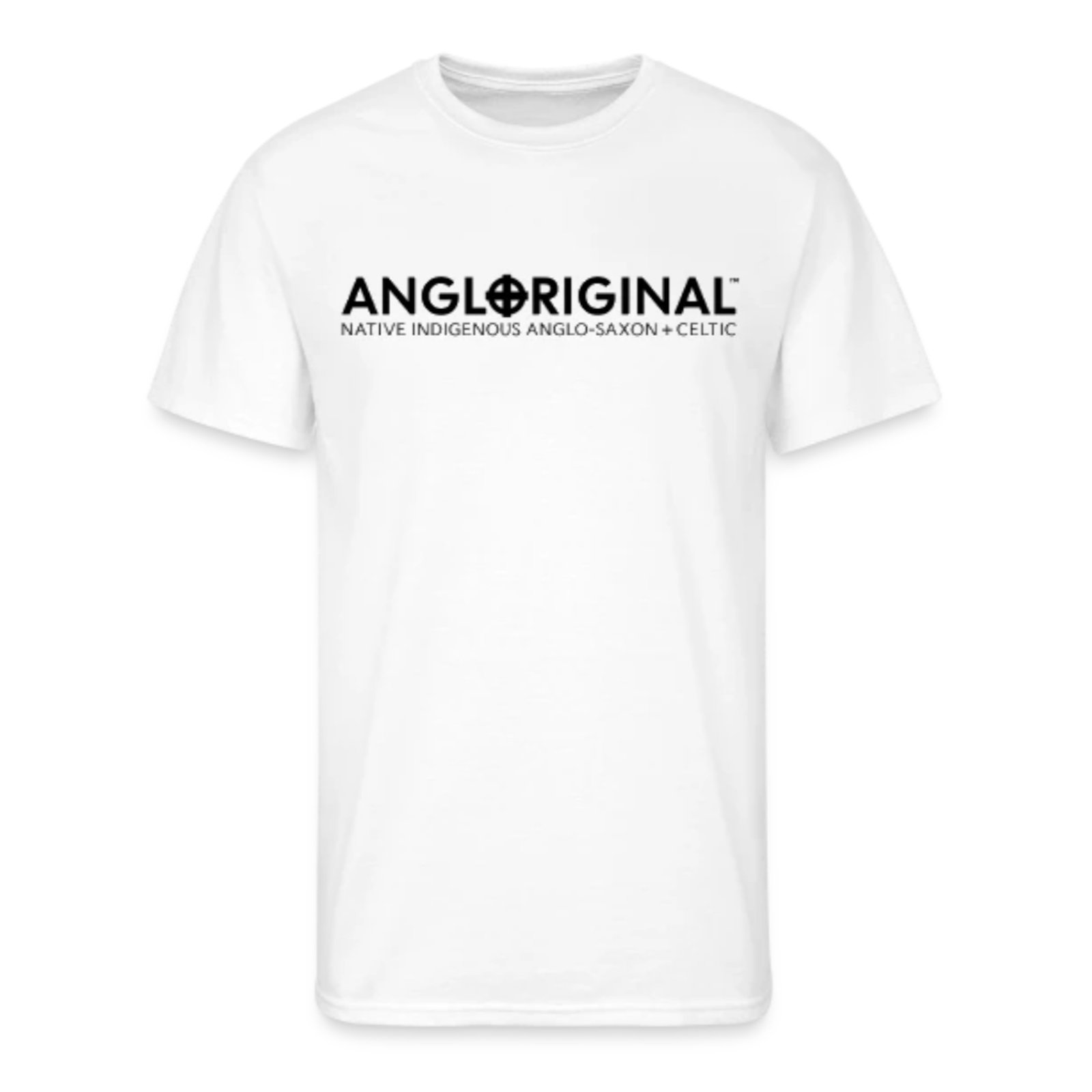 ANGLORIGINAL™ Impact Logo + Anglo-Saxon Celtic Men's 50/50 T-Shirt.
