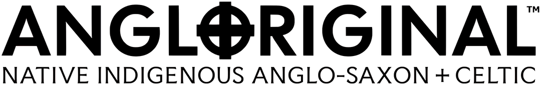 Angloriginal™ Impact Logo + Anglo-Saxon Celtic Strapline (All Black).