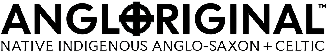 Angloriginal™ Impact Logo + Anglo-Saxon Celtic Strapline (Black).