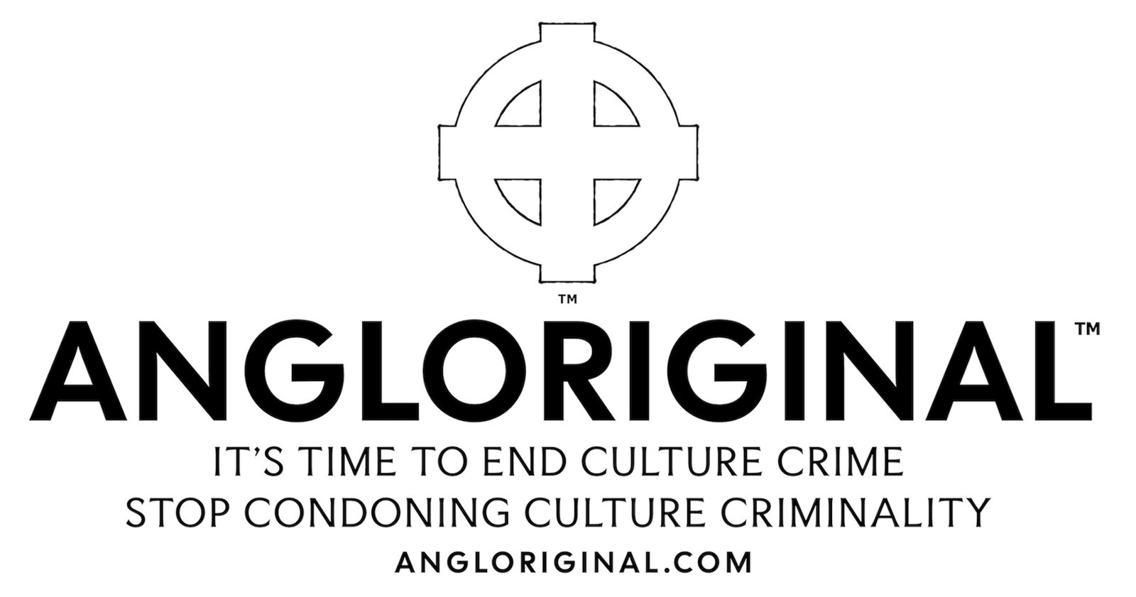 Angloriginal™ Logo with Anglo Cross - It's time to end culture crime.
